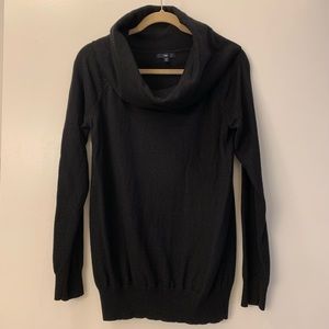 GAP Cowl Neck Black Tunic Sweater Size M